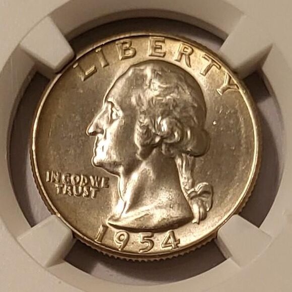 1954 S Washington Quarter MS66 NGC Light Toning - Picture 3 of 4